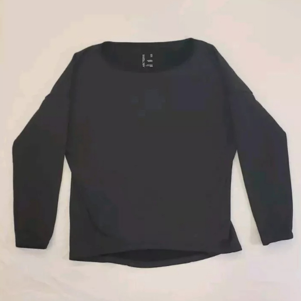 Arc'Teryx Nyara Boatneck Pullover Heather Black Workout Stretch Long Sleeve XS